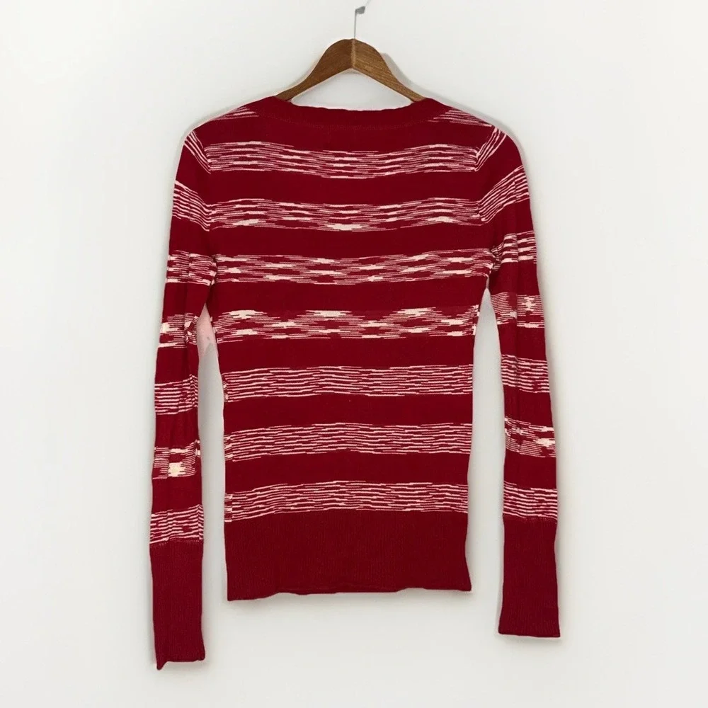 VTG Mossimo Supply Co Red White Striped Sweater M TVD Elena Bella Swan Y2K Indie